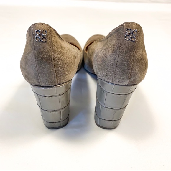 COACH Ophelia 7 B Suede Croc Embossed Heels - Picture 6 of 8